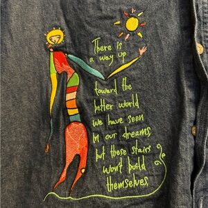 Dickies Blue Jean Denim Shirt with Embroidered Art